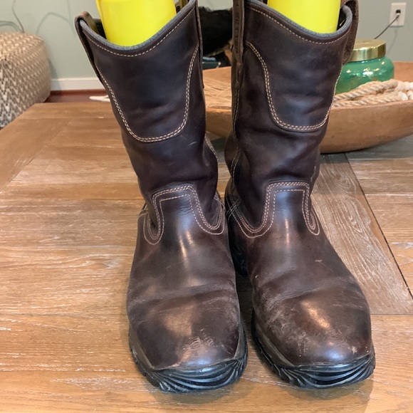 Irish Setter red wing work boots Brown leather pull on ultra dry waterproof 10.5 - Picture 11 of 16